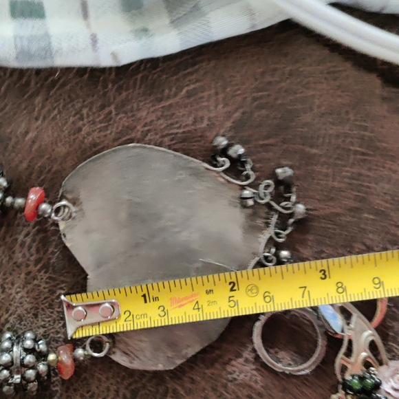 Antique tibetan silver agate necklace - Picture 9 of 13